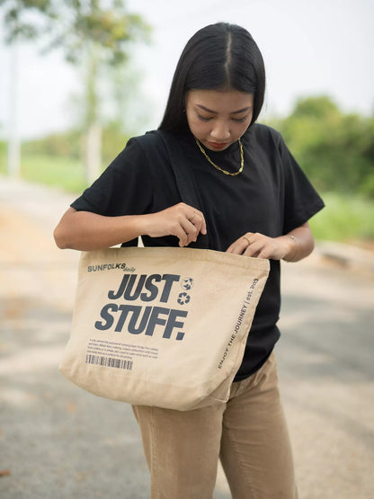 Just Stuff Tote Bag - Beige